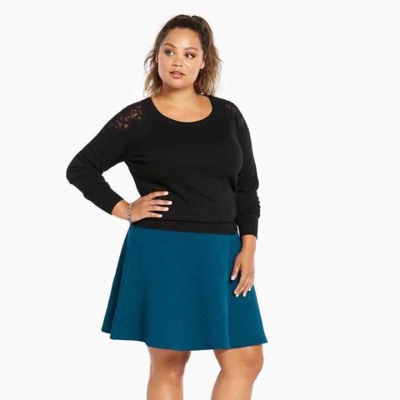 COPY - Black Torrid Lace Inset Sweater NWT - Picture 2 of 4